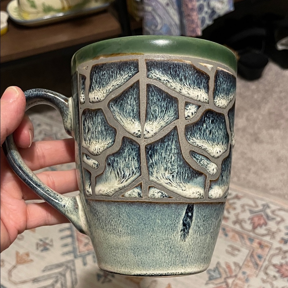 Spectrum Green and Blue Ceramic textured Mug